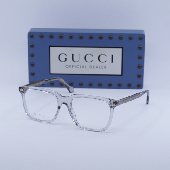 GUCCI EYEGLASSES GG0737O 016 Grey / Transparent 56mm - Picture 3 of 5